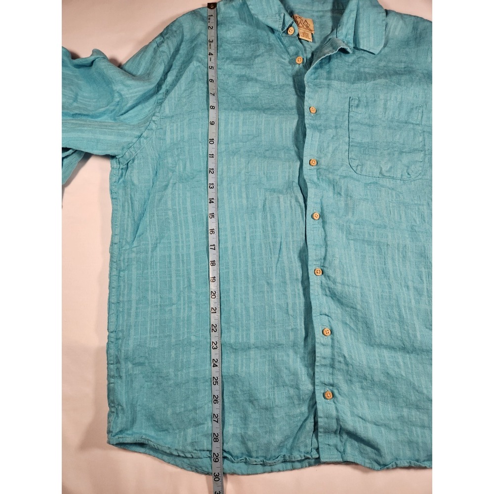 Jos. A. Bank Aqua Turquoise 100% Linen Long Sleeve Button Up Shirt Size XL - Picture 6 of 10